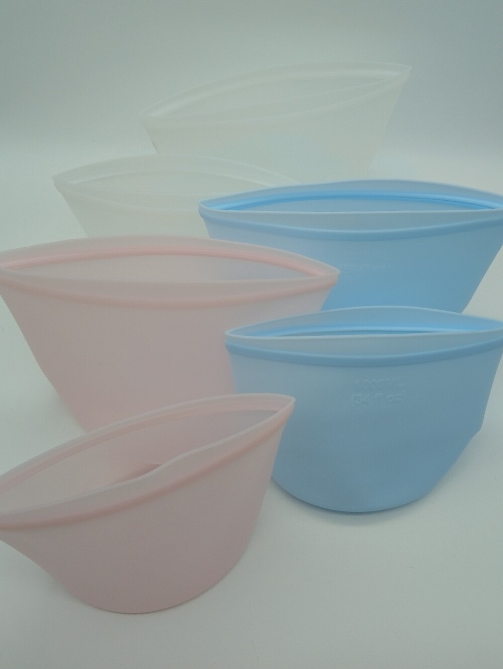 Set of Silicone Food Storage Bag Sets 1000ml/34oz & 1500ml/50oz  Set Of 2 - Picture 2 of 9